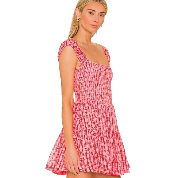 Free People Sweet Annie Mini Dress in Pink Combo - Picture 1 of 9